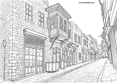 Kilis Tarihi Akcurun Caddesi Boyama Sayfası