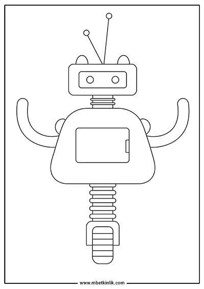 Büyük Gövdeli Antenli Robot Boyama Sayfası
