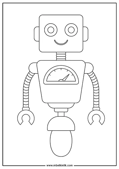 Gösterge Paneli Gövdeli Tek Tekerlekli Robot Boyama Sayfası