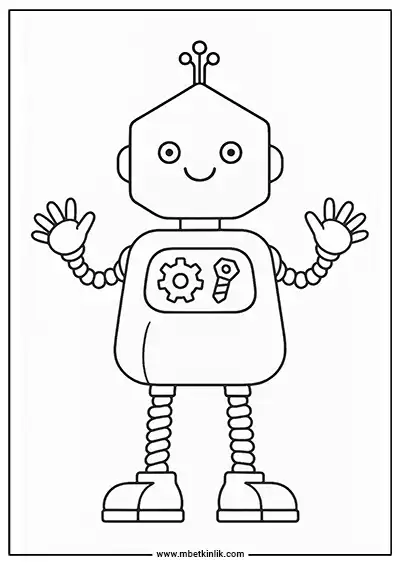 Dişli Göğüslü Altıgen Robot Boyama Sayfası