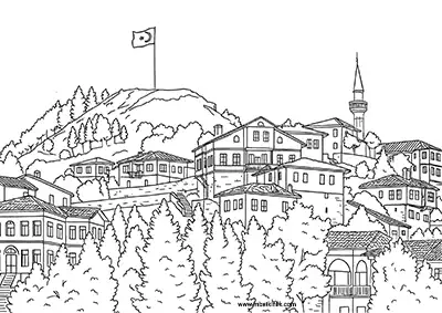 Sakarya Taraklı Manzarası Boyama Sayfası