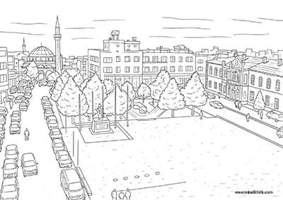 Kilis Cumhuriyet Meydanı Boyama Sayfası