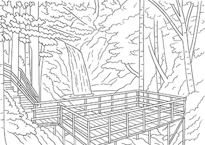 Karabük Baklabostan Şelalesi Boyama Sayfası
