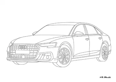 Audi A8 – Araba Boyama Sayfası