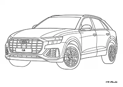 Audi Q8 – Araba Boyama Sayfası