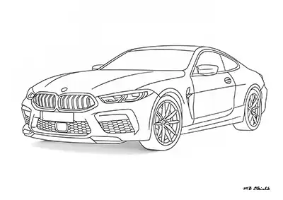 BMW M8 – Araba Boyama Sayfası
