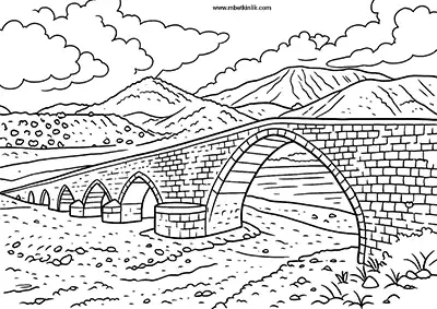 Adıyaman Altınlı Köprü Boyama Sayfası