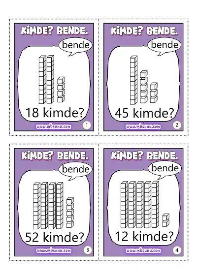 2. Sınıf Matematik – Bloklarla Sayı Okuma “Bende Kimde” Oyunu