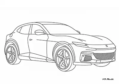 Ferrari Purosangue – Araba Boyama Sayfası
