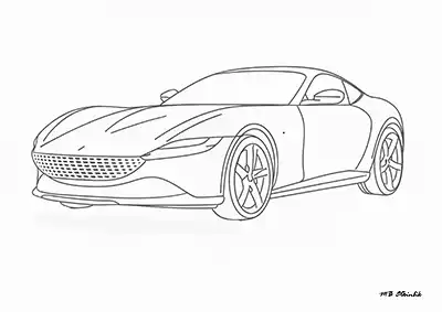 Ferrari Roma Spider – Araba Boyama Sayfası