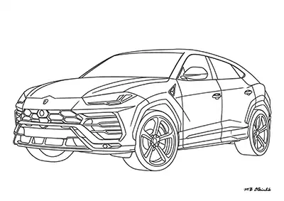 Lamborghini Urus – Araba Boyama Sayfası
