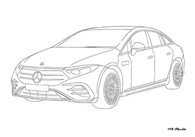 Mercedes EQS – Araba Boyama Sayfası