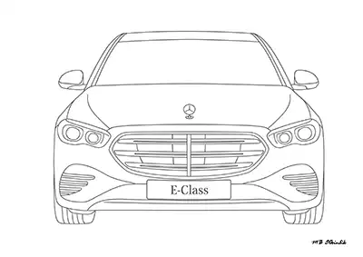 Mercedes E-Serisi – Araba Boyama Sayfası