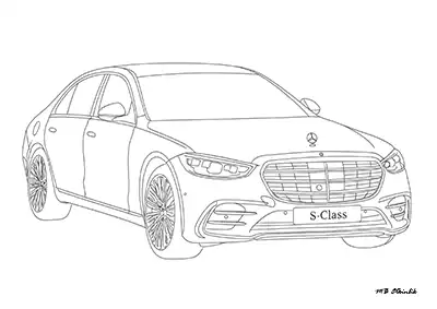 Mercedes S-Serisi – Araba Boyama Sayfası