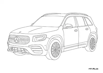 Mercedes GLB – Araba Boyama Sayfası