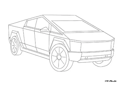 Tesla Cybertruck – Araba Boyama Sayfası