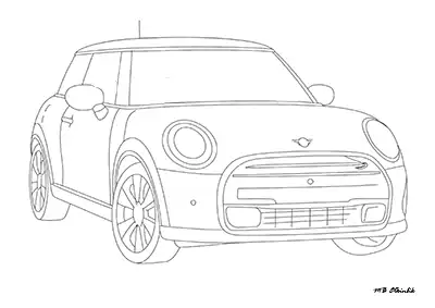 Mini Cooper 3 Kapılı – Araba Boyama Sayfası