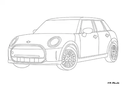 Mini Cooper 5 Kapılı – Araba Boyama Sayfası