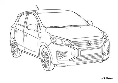 Mitsubishi Space Star – Araba Boyama Sayfası