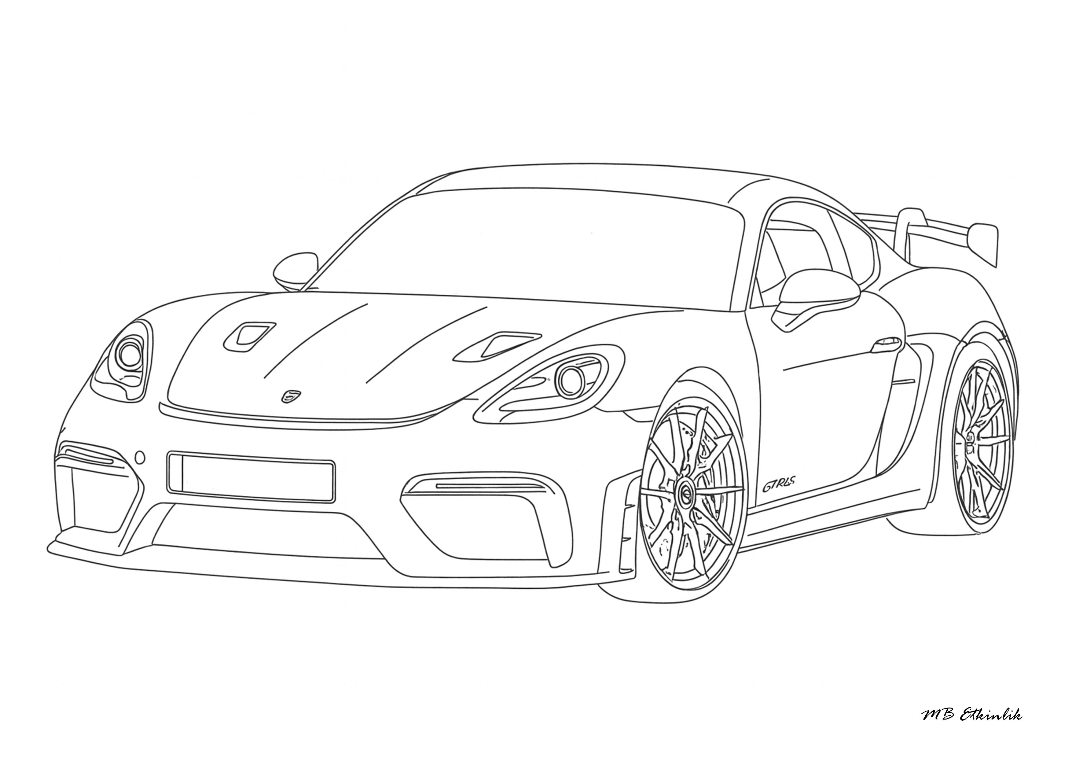 Porsche 718 Cayman – Araba Boyama Sayfası