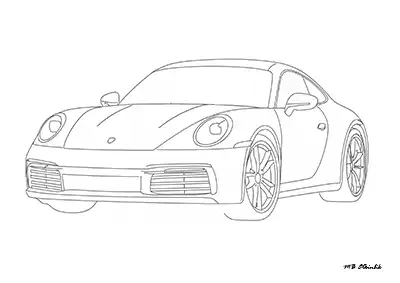 Porsche 911 Carrera – Araba Boyama Sayfası