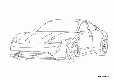 Porsche Taycan – Araba Boyama Sayfası
