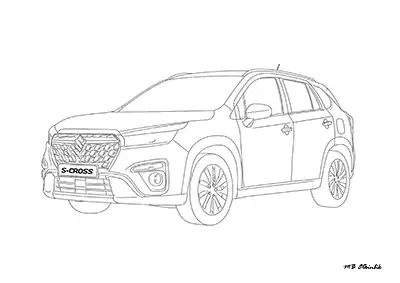 Suzuki S-Cross – Araba Boyama Sayfası