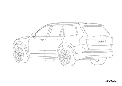 Volvo XC90 – Araba Boyama Sayfası