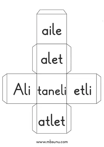 1. Sınıf İlk Okuma Hece, Sözcük Küpü Etkinliği - L Sesi