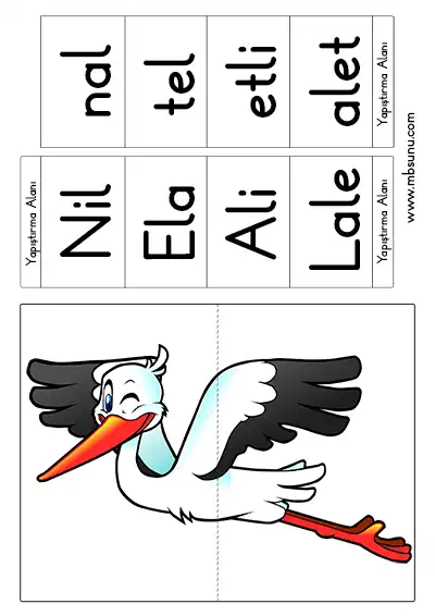 1. Sınıf İlk Okuma Leylekle Hece ve Sözcük Merdiveni