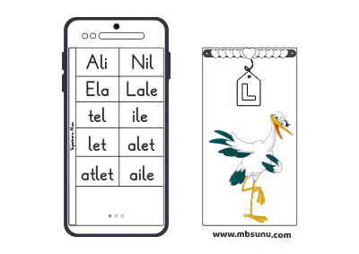 1. Sınıf İlk Okuma – Telefon Ekranında Hece ve Sözcük Okuma Etkinliği - L Sesi