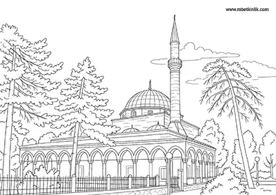 Kayseri Kurşunlu Camii (Mimar Sinan Camii) Boyama Sayfası