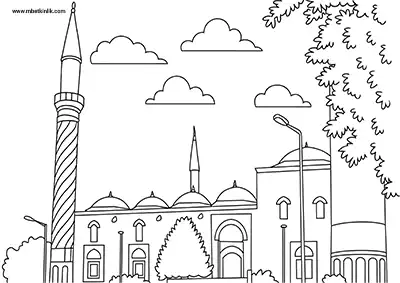 Uşak Burmalı Camii Boyama Sayfası