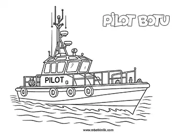 Deniz Yolu Taşıtı: Pilot Botu Boyama Sayfası