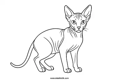 Sphynx Kedi Boyama Sayfası