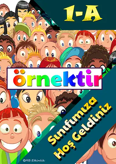 1-A Sınıfı Kapı Posteri – Sınıfımıza Hoş Geldiniz (Model 1)