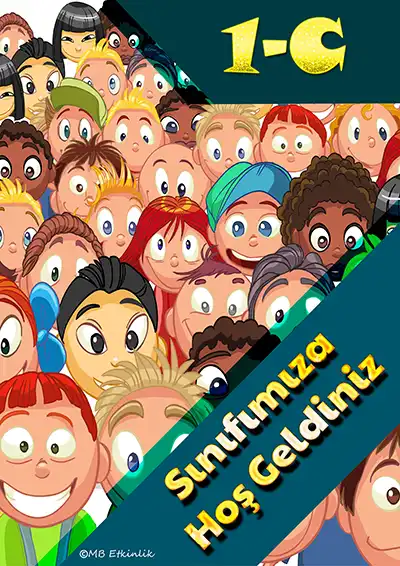 1-C Sınıfı Kapı Posteri – Sınıfımıza Hoş Geldiniz (Model 1)