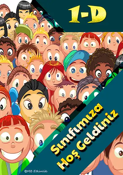 1-D Sınıfı Kapı Posteri – Sınıfımıza Hoş Geldiniz (Model 1)