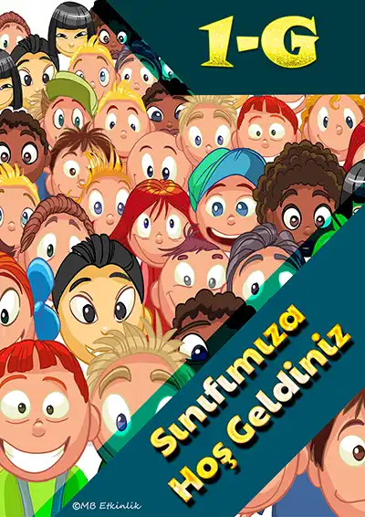 1-G Sınıfı Kapı Posteri – Sınıfımıza Hoş Geldiniz (Model 1)