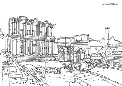 İzmir Efes Antik Kenti Boyama Sayfası