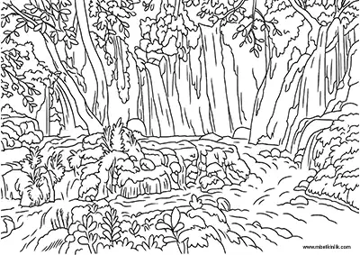Hatay Harbiye Şelaleleri Boyama Sayfası