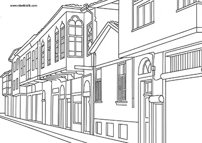 Hatay Eski Antakya Evleri Boyama Sayfası