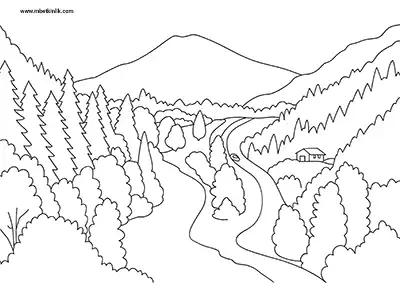 Hatay Amanos Dağları (Nur Dağı) Boyama Sayfası