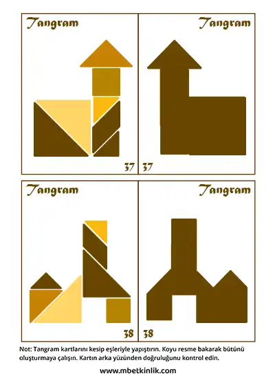 Tangram Kartları – Kuleli Büyük Yapı Şekilleri (37-38)