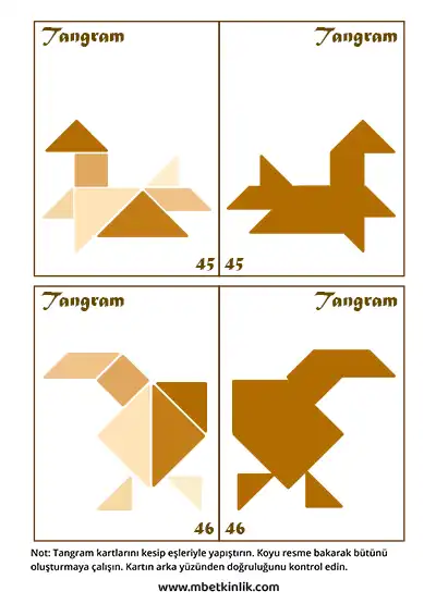 Tangram Kartları – Ördek Figürleri (45-46)