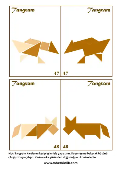 Tangram Kartları – Tilki Figürleri (47-48)