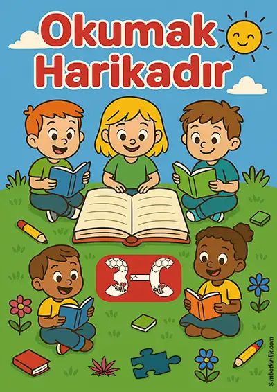 3-C Sınıfı Kapı Posteri – Okumak Harikadır (Model 4)