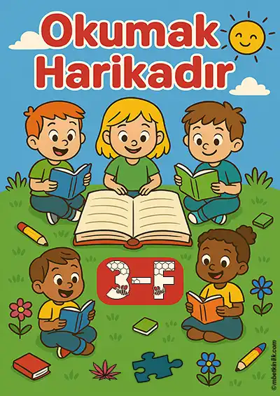 3-F Sınıfı Kapı Posteri – Okumak Harikadır (Model 4)