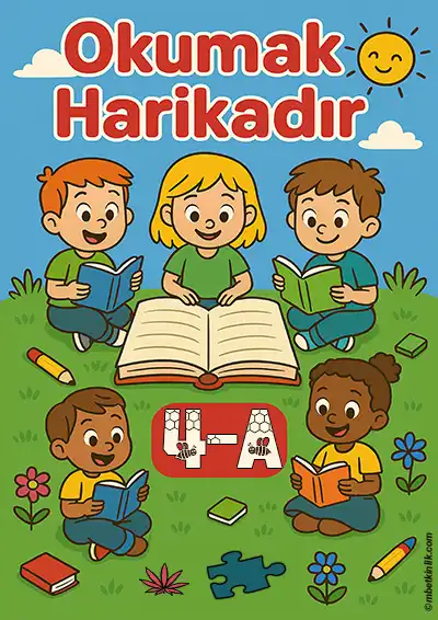 4-A Sınıfı Kapı Posteri – Okumak Harikadır (Model 4)