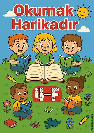 4-F Sınıfı Kapı Posteri – Okumak Harikadır (Model 4)